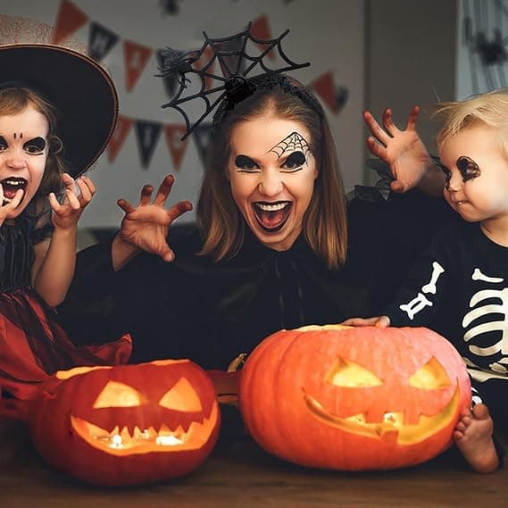 (Svart) Halloween Spindelvev Hårbøyle Cosplay Maskerade Edderkopp
