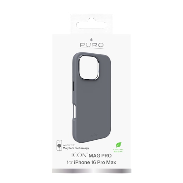 iPhone 16 Pro Max silikonskal ICON MAG PRO, mörkgrå Grå