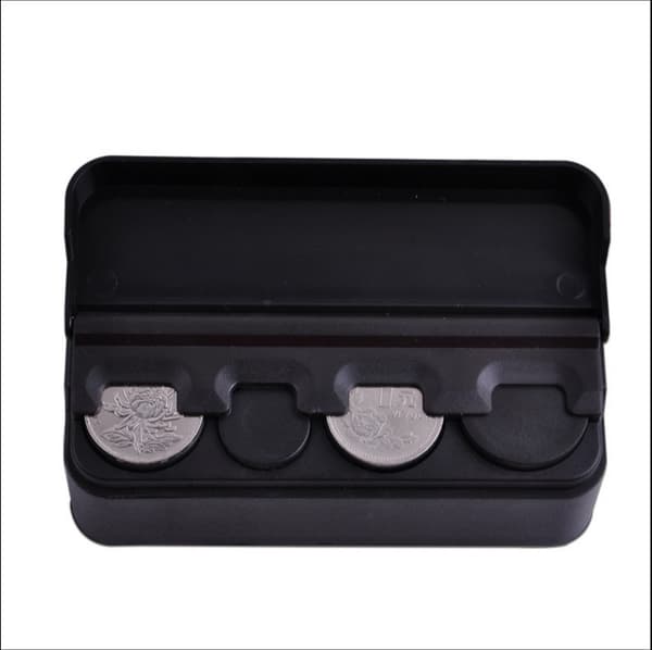 Black kwmobile Coin Organizer - Euro Storage Box with 4 Compartments