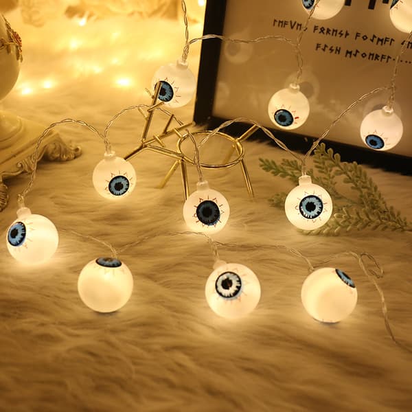 LED Halloween-ögonljusslinga spökögonsform batterilåda g