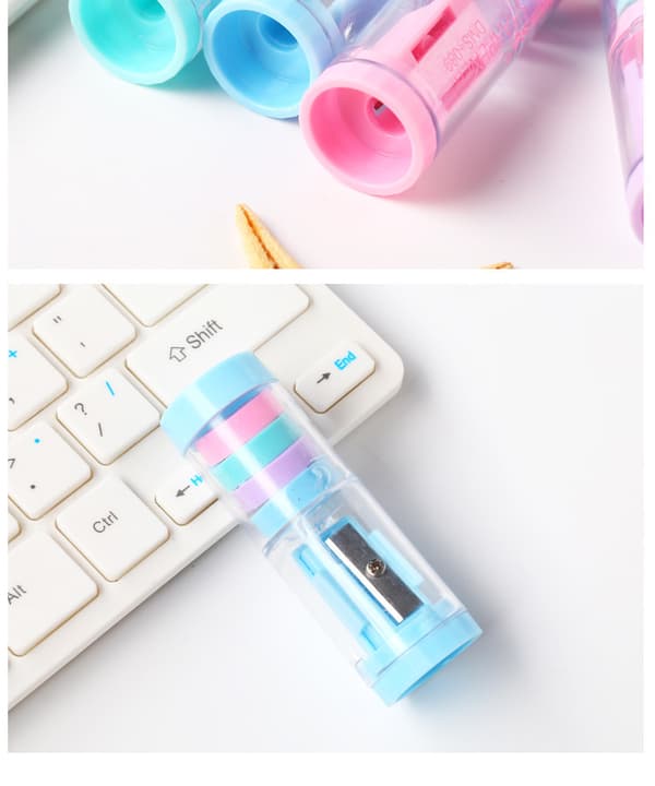 4-delt sæt med blyantviskelæder, blyantspidser