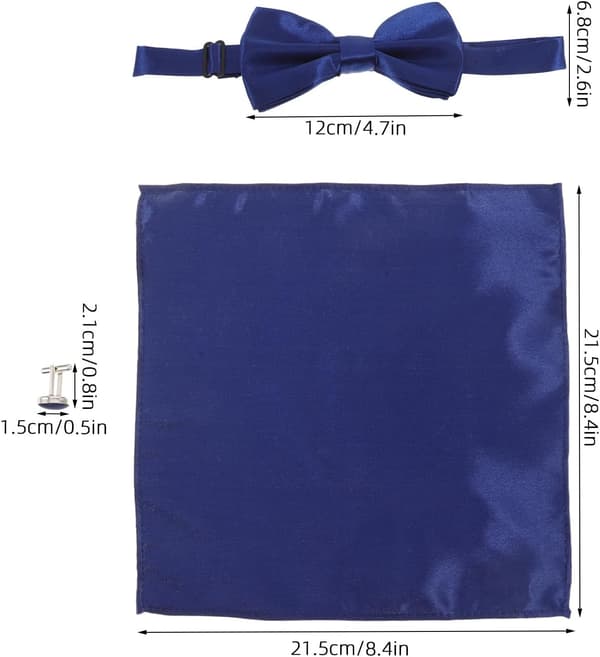 Fluga och Näsduk Manschettknappar Set i Satin Polyester Fluga med Designfinish, Stil för Balfest Formella Evenemang