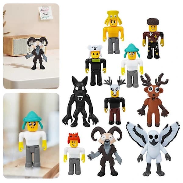 (Pow yeah!) 10 stk. 99 Nætter i Skoven Samlerfigurer - Elg, Ugle, Vædder og Monsterlegetøj til Børn & Spilfans