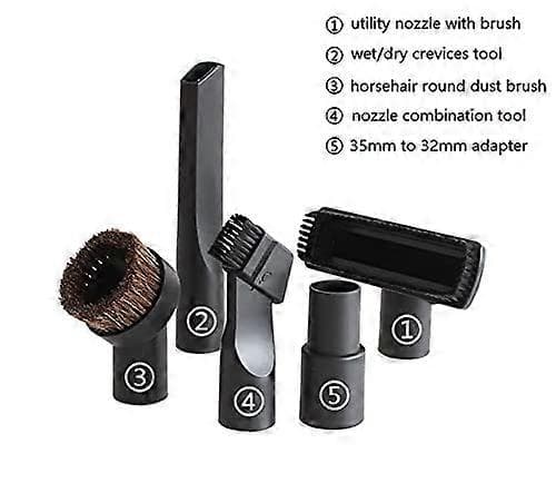 Støvsugertilbehør med 35 mm til 32 mm slangeadapter 5 stk