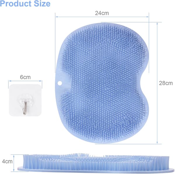 Non-slip foot bath mat with suction cups for massage and relaxation (blue)-FA-