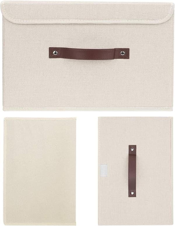 Storage box with lid, fabric, washable, fabric storage