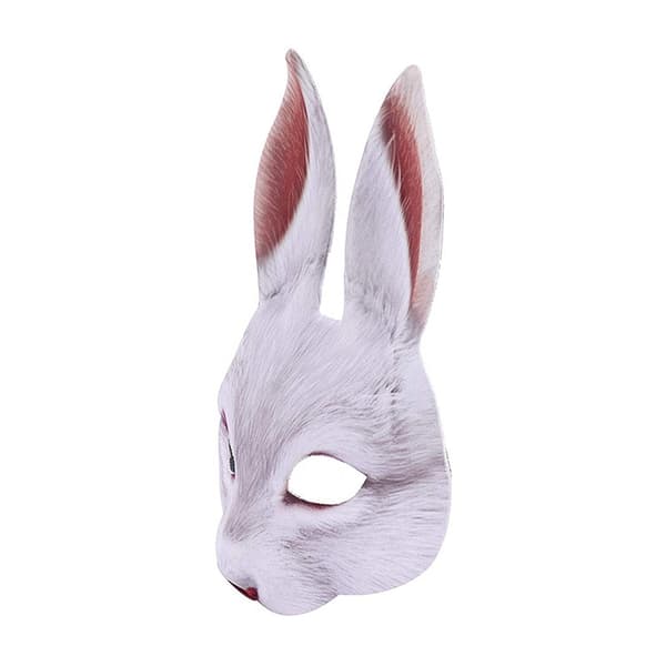 Kanin halv mask med gummiband, dyrekostume, karneval, dem
