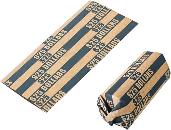JamY Home 105 stk stribede flade møntindpakninger kun til dollars, sort (105 stk -
