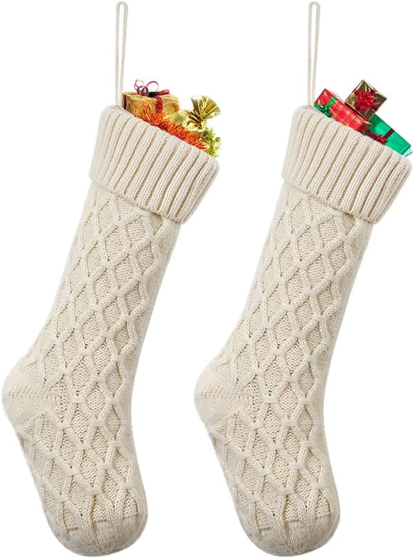 2 stk julestrømper store julestrømper strikkede julestrømper