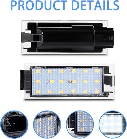 2X LED-nummerpladelys til Renault Vel Satis Twingo 2 Clio 3 Clio 4 Es-FM-