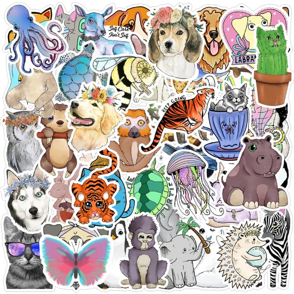 (3) 50 tarraa Graffiti rajat ylittävä eläin auto matkapuhelin wate