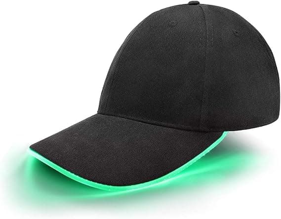 Vihreä LED-baseballlippis, valaistu vilkkuva LED-valolippis miehille
