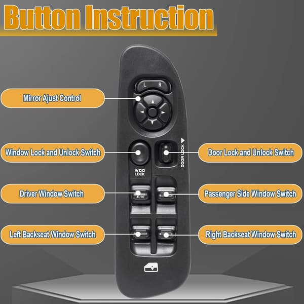 Compatible with 5HZ71XDVAD N0017 Dodge Chrysler Driver Side Master Power Window Switch Control Panel Car Accessories