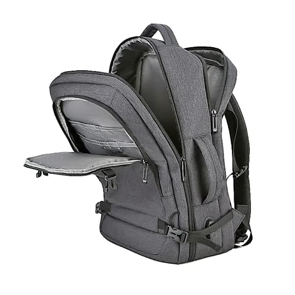 (pow yeah!) Cabin Bag for Ryanair & Norwegian Backpack / Suitcase / - Hand Luggage Flight Grey