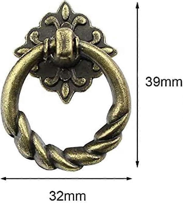 8 stk. vintage knop håndtag, bronze antikke møbelknapper, egnet til skabe