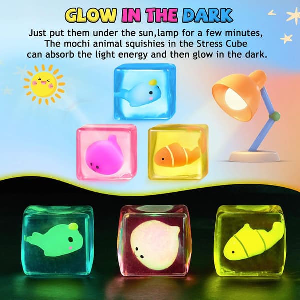 Squishy Stress Cube Fidget Legetøj, Sensorisk Klemmelegetøj til Autisme Angstdæmpning, Påskekurvfyld Stresslindrende Gaver 3 stk. StressCube 3pcsStressCube