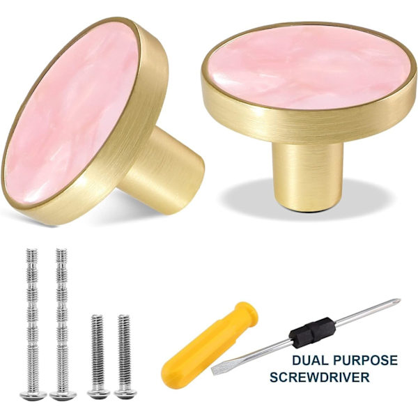 2-pak guldknopper til kommodeskuffer 2-pak lyserød 4\" 2 Pack Pink