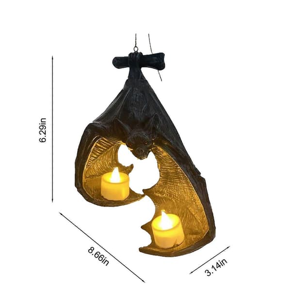 Halloween Bat Wall Sconce Tealight Holder, Gothic Hanging Decor for Home and Garden