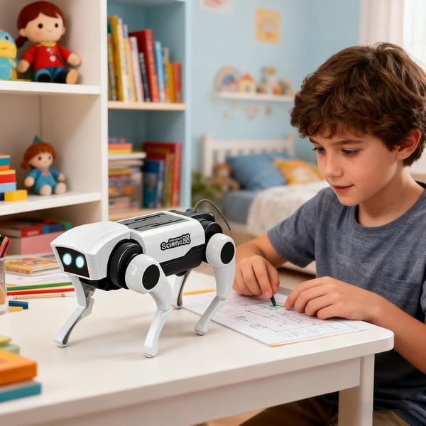 Solar Robot Dog Toy - DIY STEM Building Kit with Solar Panel, Educational Mechanical Pet for Kids & Adults