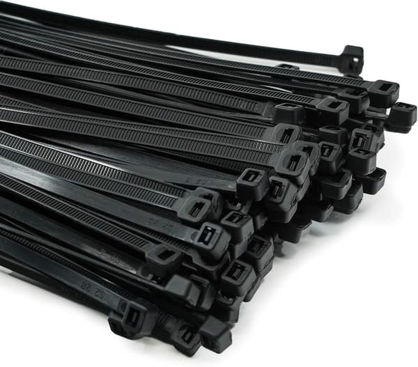 100 Styk Professionelle Kabelbindere 200 x 3,6 mm Kabelbindere Greb Sort Farve Temperaturbestandig
