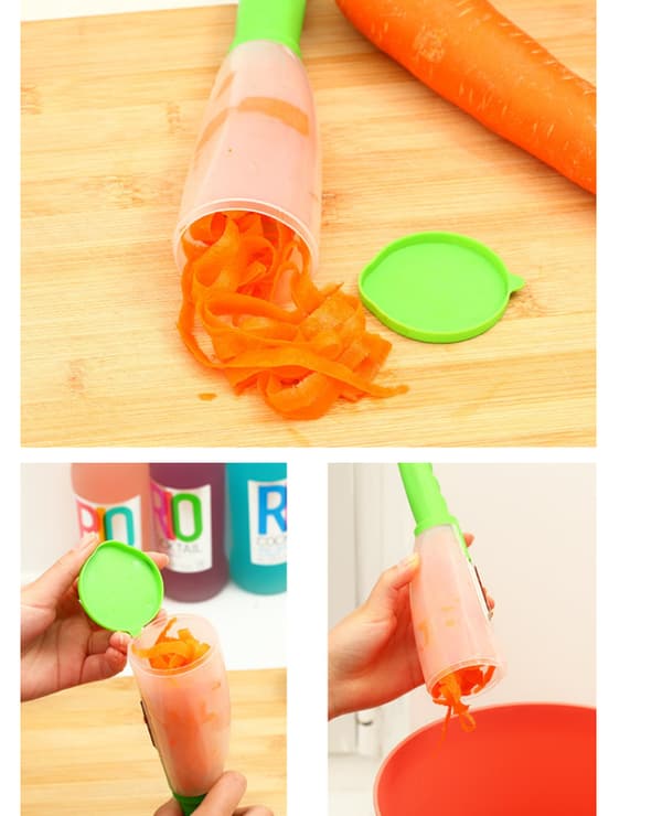 Peeler with Built-in Storage Container — Household Fruit and Vegetable Peeler with Collection Container — Kitchen-Specific, Splash-Proof Design (1 pc)