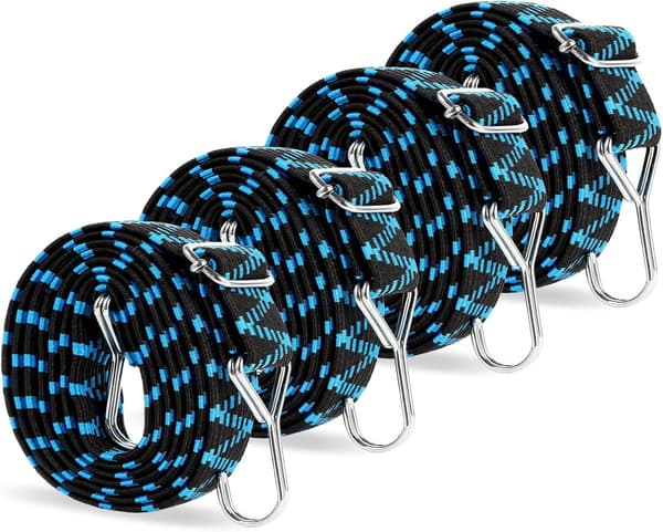 4x 2M elastiske spændere med kroge, justerbar elastisk spænder Bungee Bungee Flat Elast