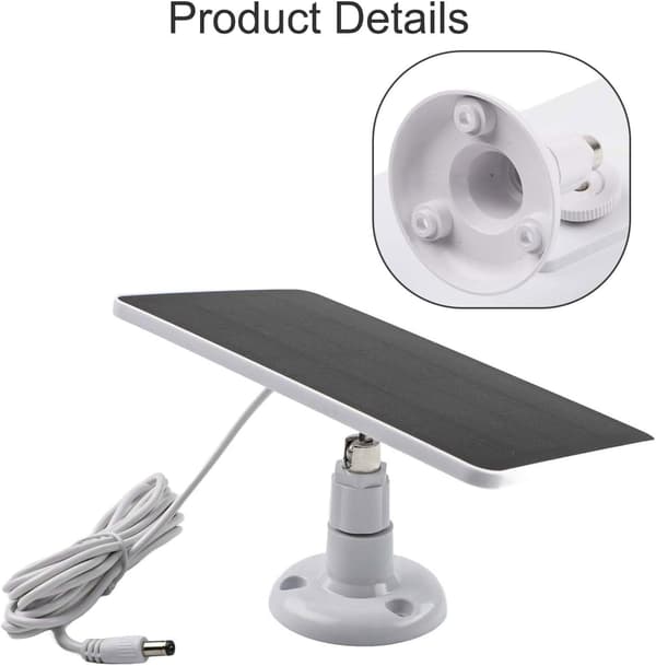 Lading av sikkerhetskameraer 3 meter ring solcellepanel for 4W 5V med kabel, kompatible systemer (hvit) hvit White