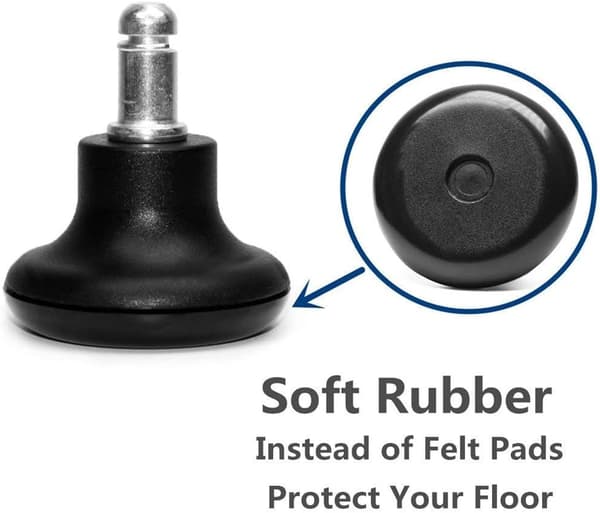 Bell Glides Replacement Office Chair or Stool Swivel Casters to Fixed Stationary Glides, Low Profile Bell Glides with Soft Rubber Bottom