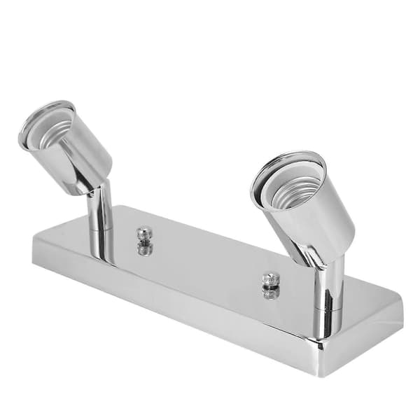 Elegant E27 lampeholder med rektangulær svingbar base DIY-tilbehør for tak- og vegglampe sølv (FMY)