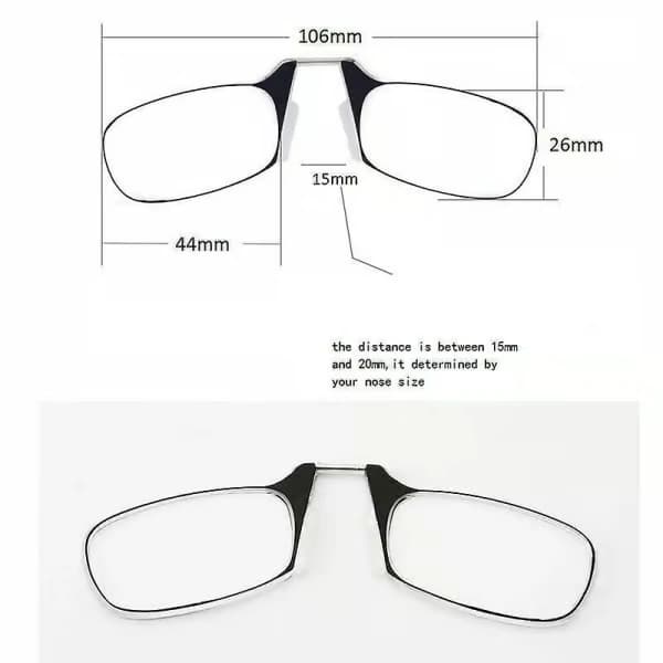 Komfortable nøkkelring mini neseklemme lesebriller + etui Thinoptics stil styrke 4 4