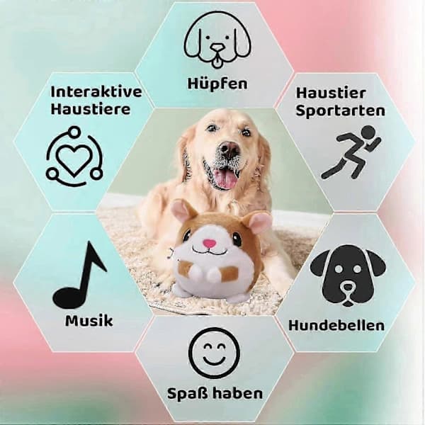 (Pow Yeah!) Active Moving Plush Toy, Talking Moving Dog Toy