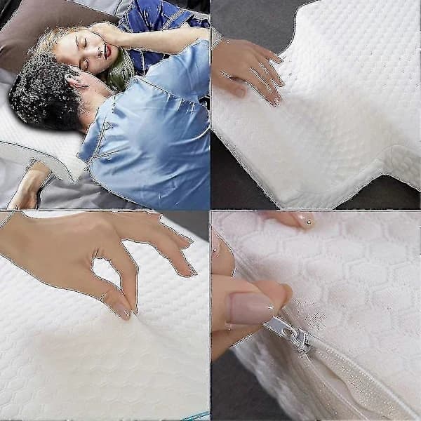 (Pow Yeah!) 1st Curved Cuddle Pillow with Slow Rebound Memory Foam for Couples - Anti-Pressure Hand Pillow for Left Arm