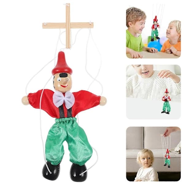 (Pow Yeah!) Marionette Puppet Wooden Marionette Show Toy Interactive Doll Toy
