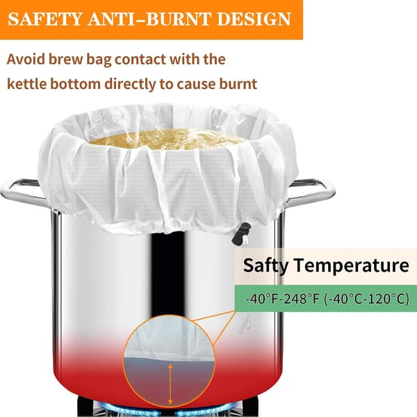Brew Bags, 2-pack extra large reusable strainer bags, 66 x 56 cm, 250 micron fine mesh strainer bag with adjustable drawstring for home brewing hops