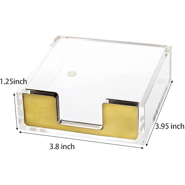 2-pak Akryl Notesblokholder, Moderne Klar Notespapirholder Dispenser Memoholder Stativ Terning Skrivebord