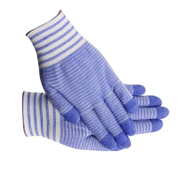 Nylon Work Gloves - 200g Zebra Blue Pattern, 12 Pairs - Lightweight & Abrasion Resistant