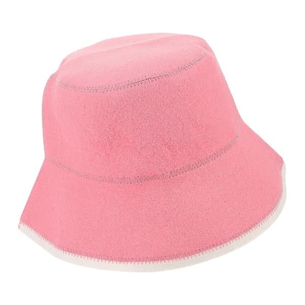 Sauna Accessories for Women Wool Hat for Sauna Pink Round Reusable Sauna Hat 27.00X27.00X19.00cm Comfortable 1pc