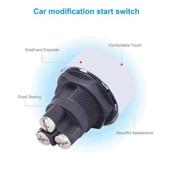Motorstartknapp DC 12V 50A Multifunksjonsknapp Startknapp Tenningsstarter for bil (rød)