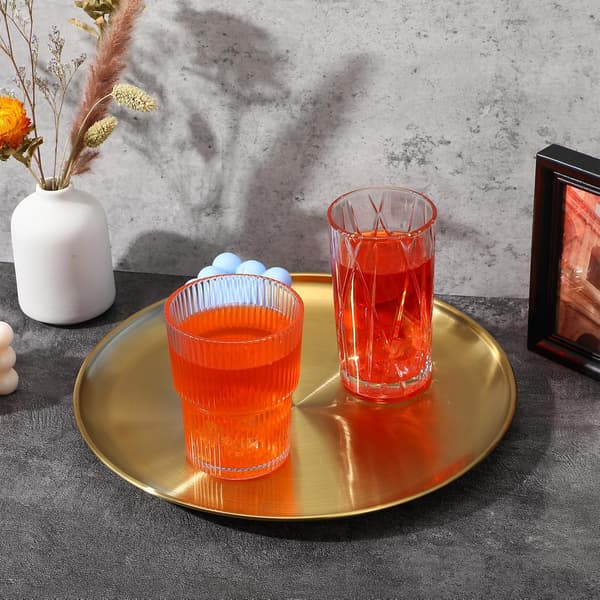 6 stk. guldfarvede serveringsbakker, tommer til bryllupsfestbordplade 6 Pcs, Gold