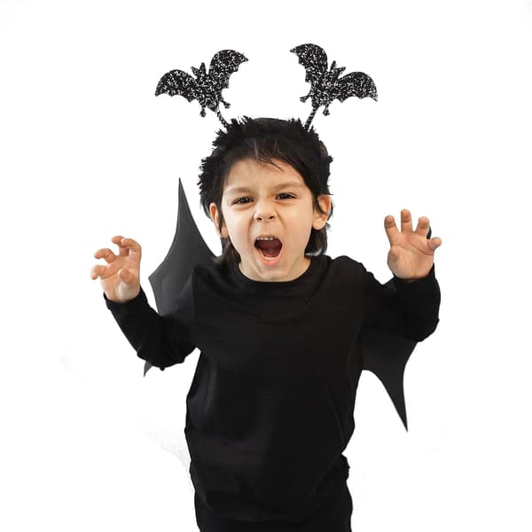 Svart flaggermushodeplagg for Halloween-jenter hodebøyler - flaggermuskostyme