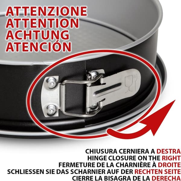 Springform with single base - heat resistant and easy to clean - 22 cm diameter - steel with non-stick coating