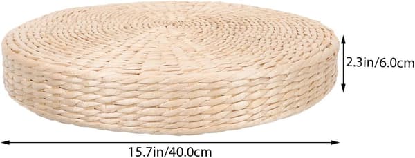 Sittdyna i japansk stil, meditationskudde, för inomhusbruk, rund, gjord av rör, lättskött, praktisk design