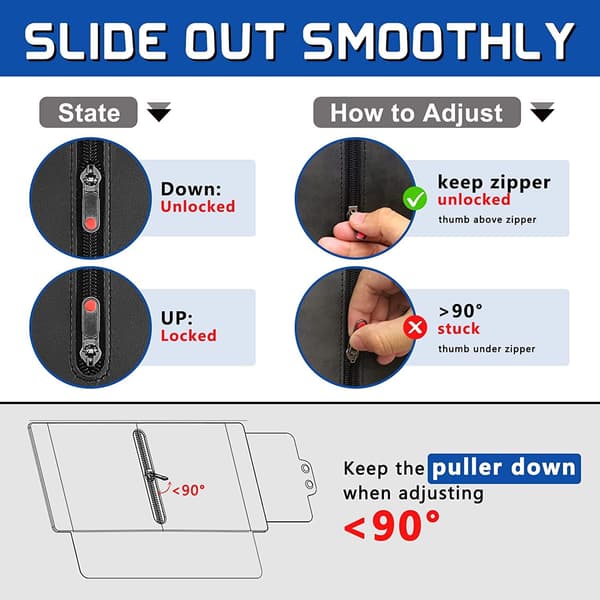 Car Sun Visor Extender, 31x15cm Anti-glare Pull-Down Sun Visor with Zipper
