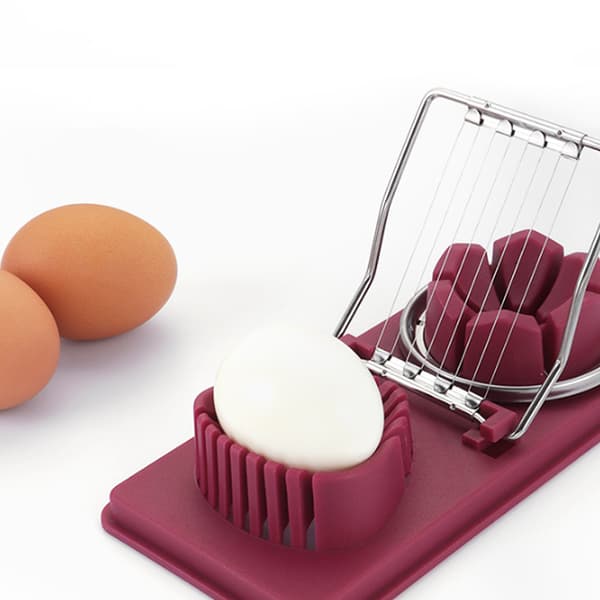 (Rose Rød) 2 i 1 Eggdeler i rustfritt stål. Eggdeleren er en