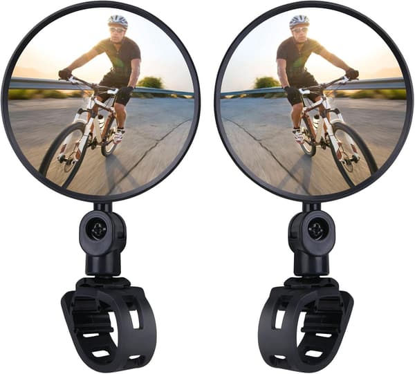 Cykelbackspeglar, 2 x 360° roterbara vidvinkel justerbara cykelbackspeglar