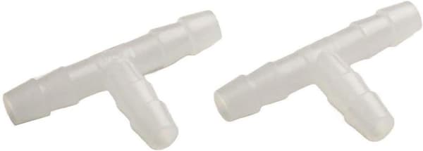 Säker PE Akvarieadapter Luftpumpslangkoppling, T Diameter 10PCS Vit Lämplig för Flera Storlekar, 4~8mm (4mm)