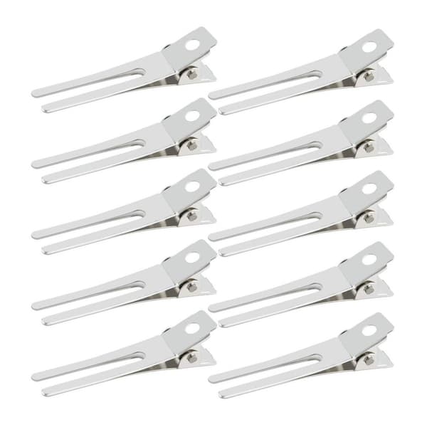 50 stk hårklemmer med doble pigger for krøller, (sølv) 1,8\" lockset