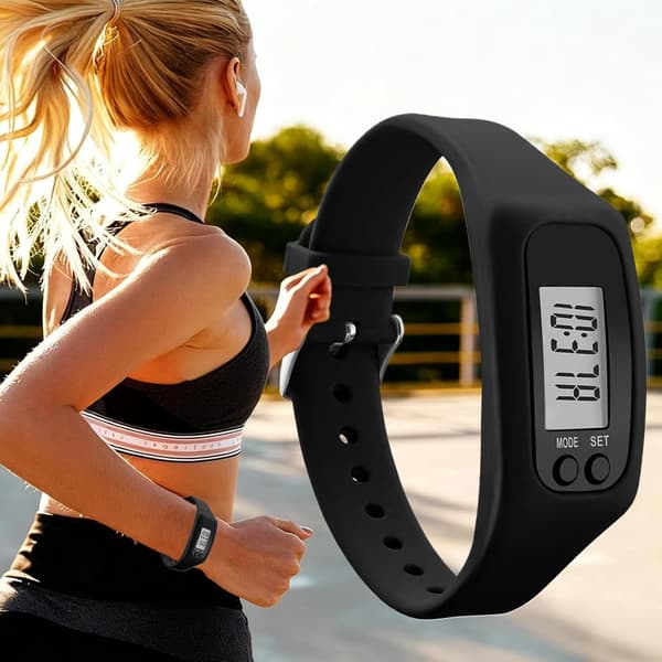 Pedometer Watch for Seniors with Large Screen, No App Needed for Walking and Running