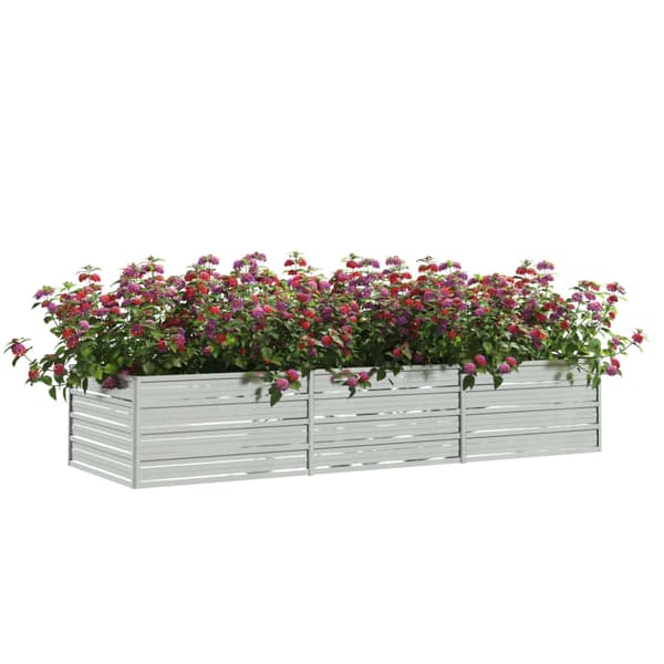 vidaXL Højbed galvaniseret stål 240x80x45 cm sølv Silver