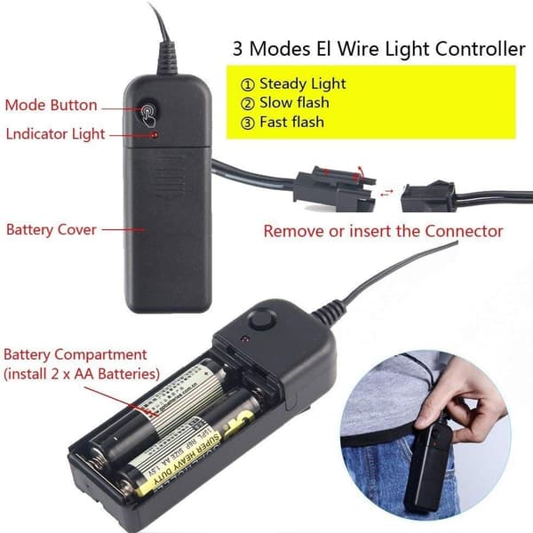 Neon Rave Briller (Lilla Blå) Blinkende LED Solbriller Lyser Op D